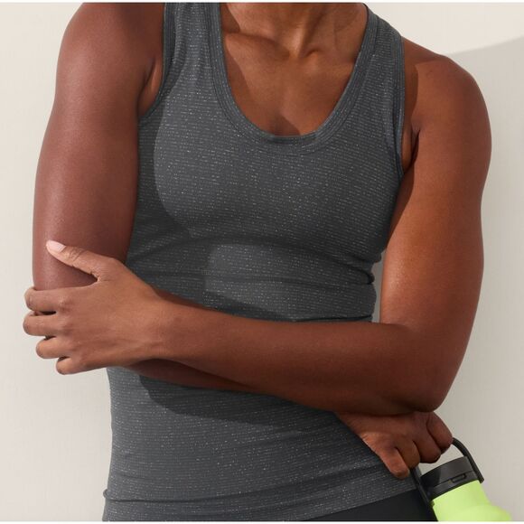 ~ Athleta 1X Momentum Purple Seamless Tank Racerback, removable cups, stretch! - Picture 3 of 13